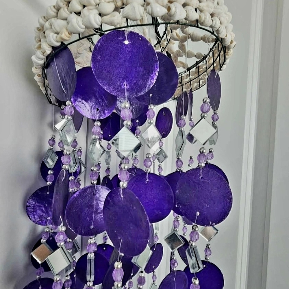Purple  Capiz Shell Wind Chime